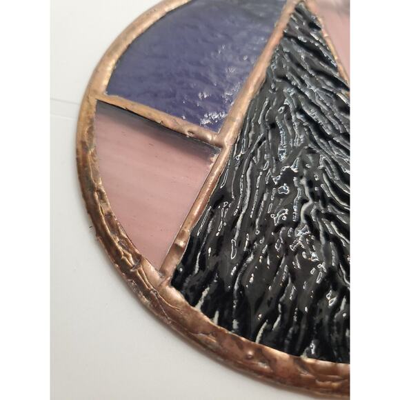 Stained Glass & Copper 6 Inch Suncatcher On Chain Window Hanging Memory Gift - Picture 3 of 7